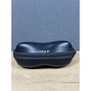 Vogue Semi-Hard Zipper Eyeglass/Sunglass Case Medium-Large Size BLACK Clamshell